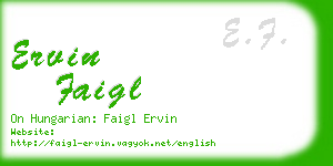 ervin faigl business card